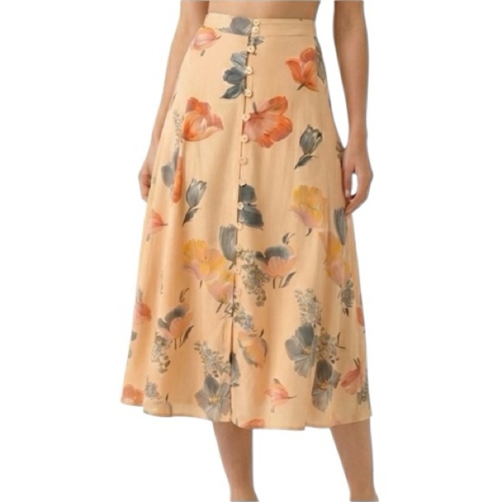 Compagnie Internationale Express Vintage Floral Skirt A-Line Midi